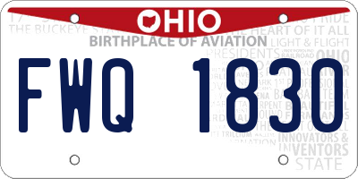 OH license plate FWQ1830