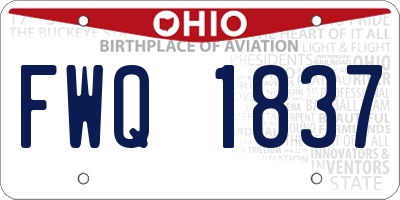OH license plate FWQ1837