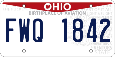 OH license plate FWQ1842