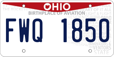 OH license plate FWQ1850