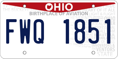 OH license plate FWQ1851