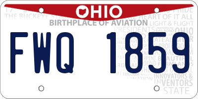 OH license plate FWQ1859