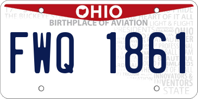 OH license plate FWQ1861