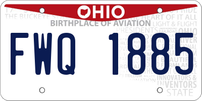 OH license plate FWQ1885