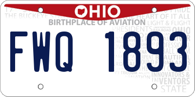 OH license plate FWQ1893