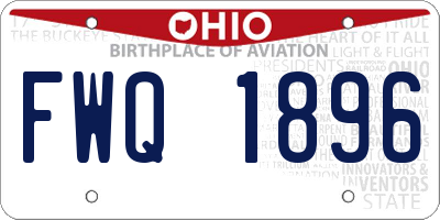 OH license plate FWQ1896