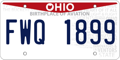 OH license plate FWQ1899