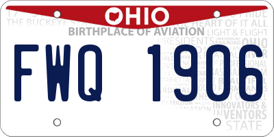 OH license plate FWQ1906
