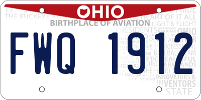 OH license plate FWQ1912