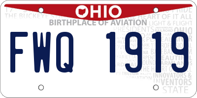 OH license plate FWQ1919