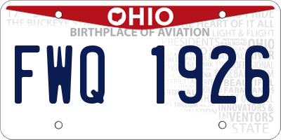 OH license plate FWQ1926