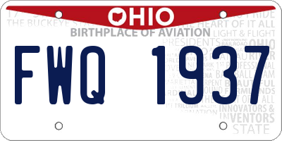 OH license plate FWQ1937