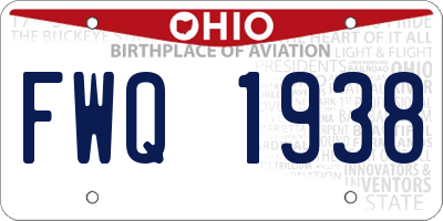 OH license plate FWQ1938