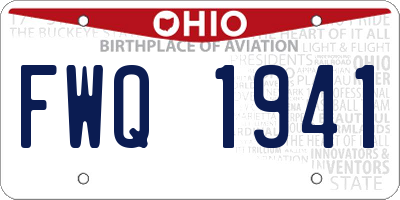 OH license plate FWQ1941