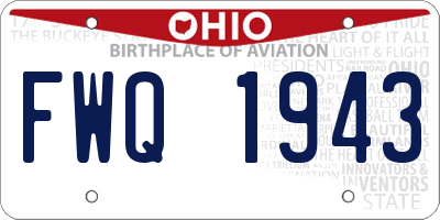 OH license plate FWQ1943