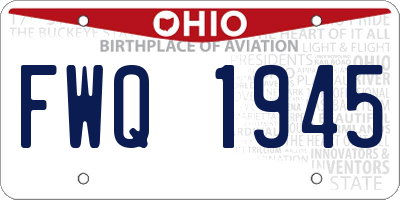 OH license plate FWQ1945