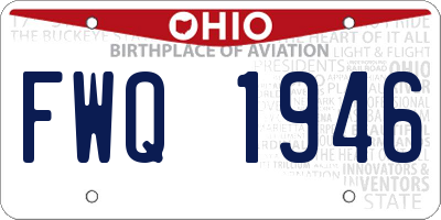 OH license plate FWQ1946