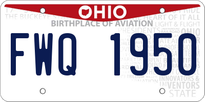 OH license plate FWQ1950