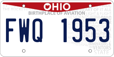 OH license plate FWQ1953