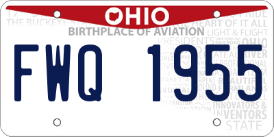 OH license plate FWQ1955