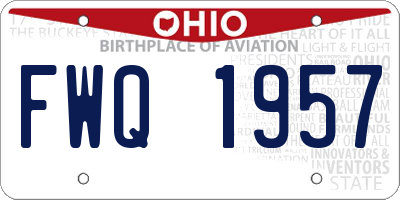 OH license plate FWQ1957