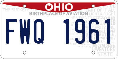 OH license plate FWQ1961