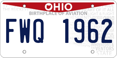 OH license plate FWQ1962