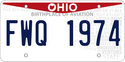 OH license plate FWQ1974