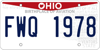 OH license plate FWQ1978