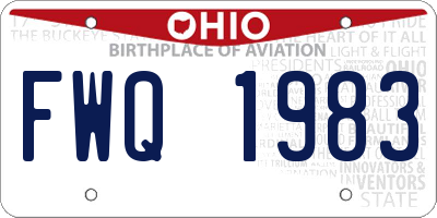 OH license plate FWQ1983