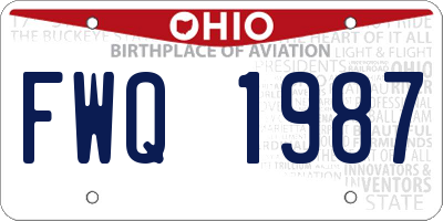 OH license plate FWQ1987