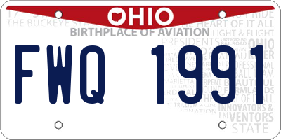 OH license plate FWQ1991