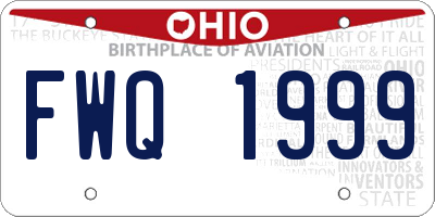 OH license plate FWQ1999