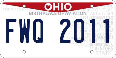 OH license plate FWQ2011