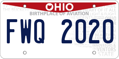 OH license plate FWQ2020