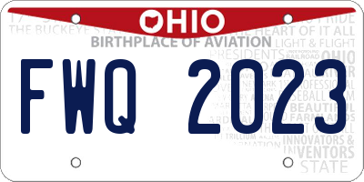 OH license plate FWQ2023