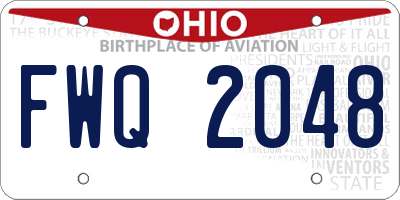 OH license plate FWQ2048