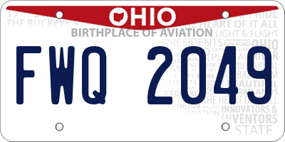 OH license plate FWQ2049