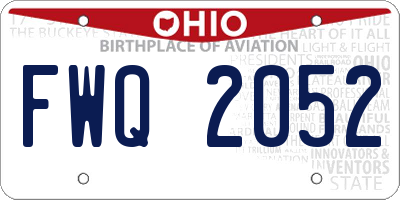OH license plate FWQ2052