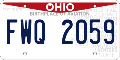 OH license plate FWQ2059