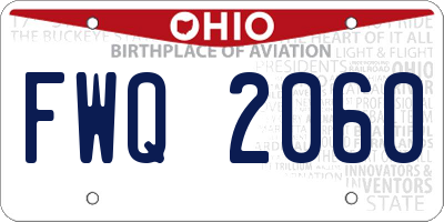 OH license plate FWQ2060