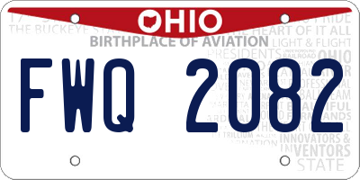 OH license plate FWQ2082