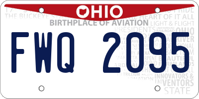 OH license plate FWQ2095