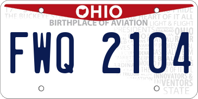 OH license plate FWQ2104