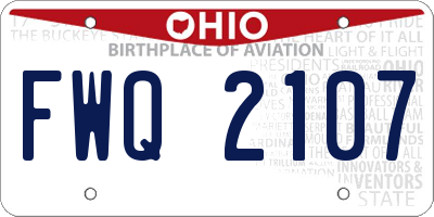 OH license plate FWQ2107