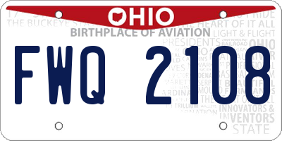 OH license plate FWQ2108