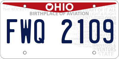 OH license plate FWQ2109