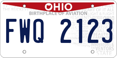 OH license plate FWQ2123
