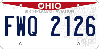 OH license plate FWQ2126