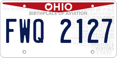 OH license plate FWQ2127